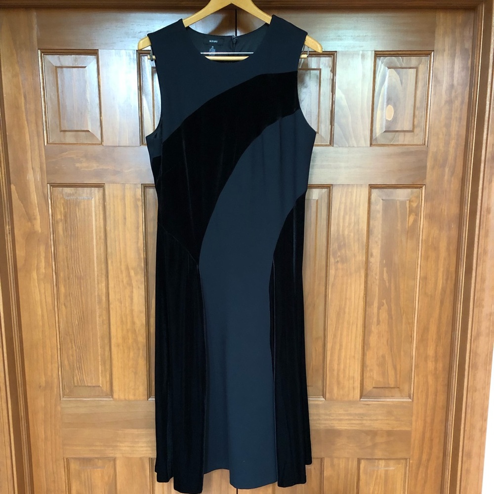 alfani black dress Alfani Black Beaded Sleeveless A-Line Dress 10 Woven Cotton Blend Round Neck